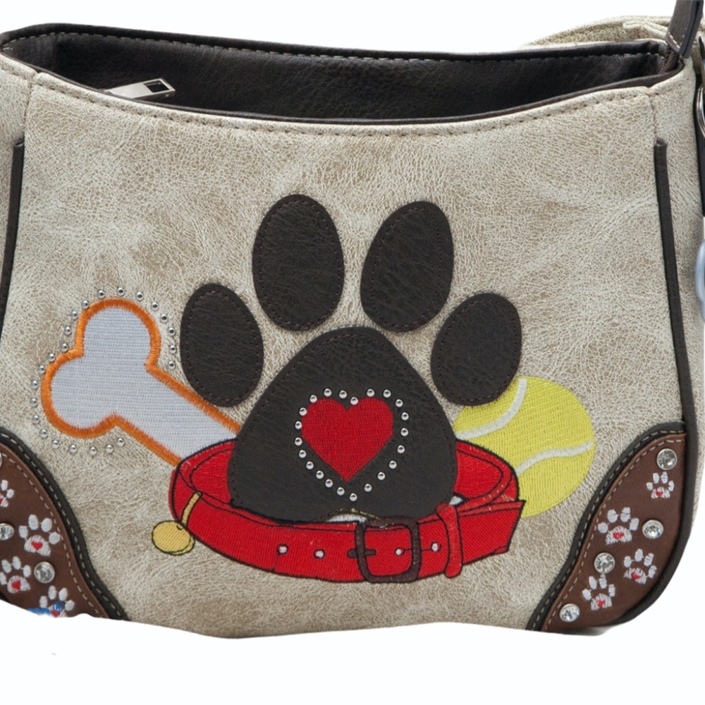 Dog Paw Print Handbag Small Crossbody Bag Shoulder Purse Women Pet Lover Mom